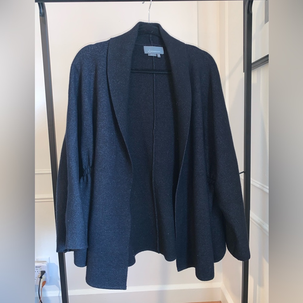 Anthropologie one size cinched cardigan in black.